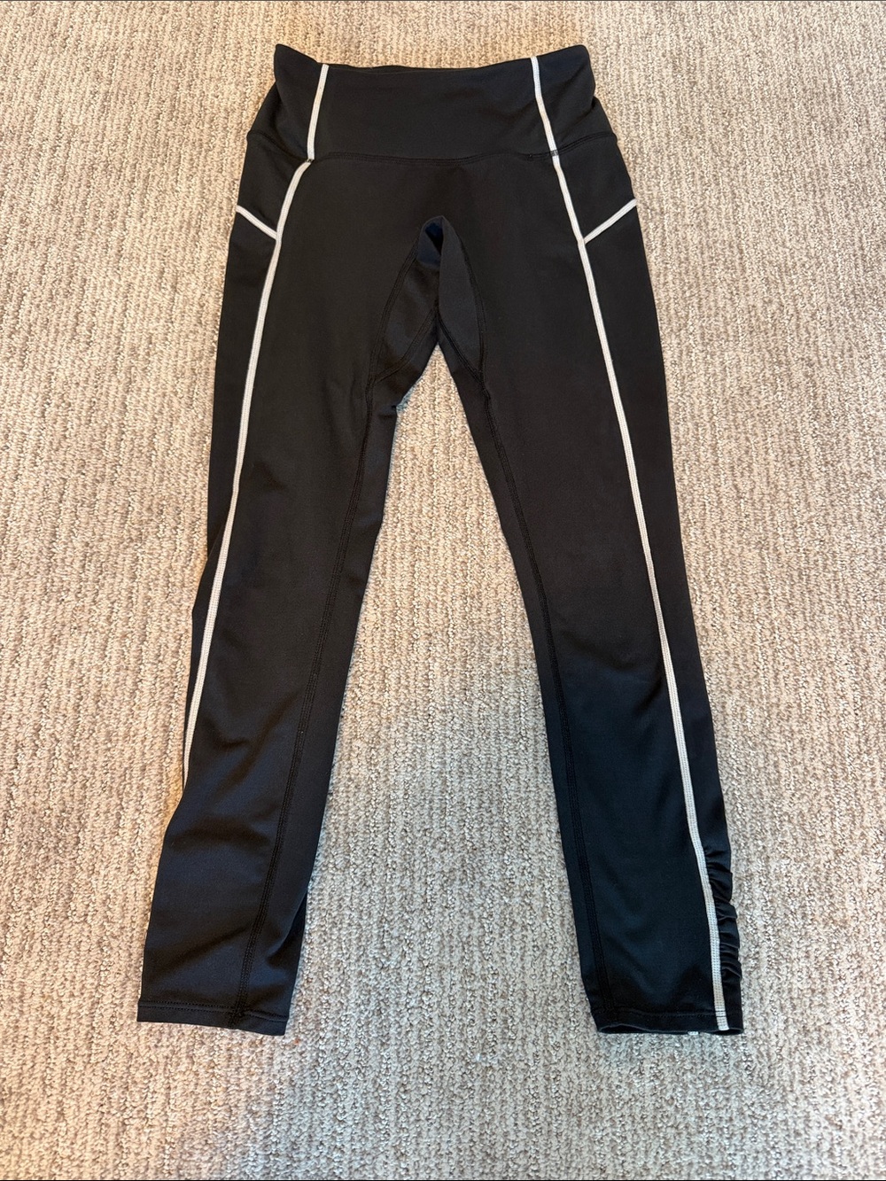 Free People movement Black Athletic Leggings with Contrast Side Stripes -XS